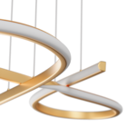 Pendente Espiral Com LED Dourado Metal Horion Heavy