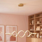 Pendente Espiral Com LED Dourado Metal Horion Hevvy Iluminao