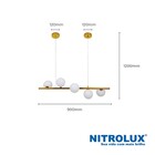 Pendente Ramificado Com LED Vidro e Alumínio Dourado LM-002 Nitrolux