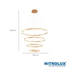 Pendente Espiral Com LED Alumínio e Acrílico Dourado LP800 Nitrolux