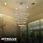 Pendente Espiral Com LED Alumínio e Acrílico Dourado LP800 Nitrolux