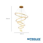 Pendente Espiral Com LED Alumínio e Acrílico Dourado LP801 Nitrolux
