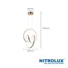 Pendente Anéis Com LED Alumínio Dourado LP-019 Nitrolux