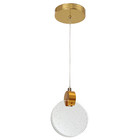 Pendente Anéis com LED Metal e Vidro Dourado Lua Gmh