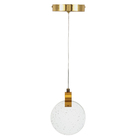 Pendente Anéis com LED Metal e Vidro Dourado Lua Gmh