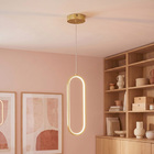 Pendente com LED Dourado Oval