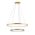 Pendente Redondo com LED Dourado Ring 2 Halos Luz Amarela SL Imports