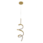 Pendente Espiral com LED Dourado Spin 50cm 18W Luz Amarela SL Imports