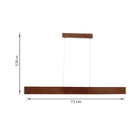 Pendente Retangular com LED Metal Marrom Canoa Inspire