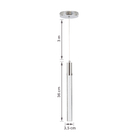 Pendente Cilindro Com LED Metal e Vidro Prata Nix Gmh