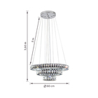 Pendente Anéis com LED Cristal Prata Pendente Tokyo LED LLUM Bronzearte