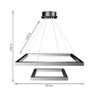 Pendente Quadrado com LED Metal Preto