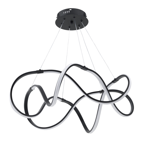 Pendente Redondo com LED Metal Preto Casual e Decorativo LLUM Bronzearte