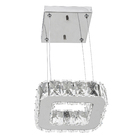 Pendente Quadrado com LED Cristal Preto Casual e Decorativo LLUM Bronzearte