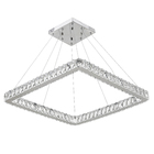 Pendente Quadrado com LED Cristal Preto Casual e Decorativo LLUM Bronzearte