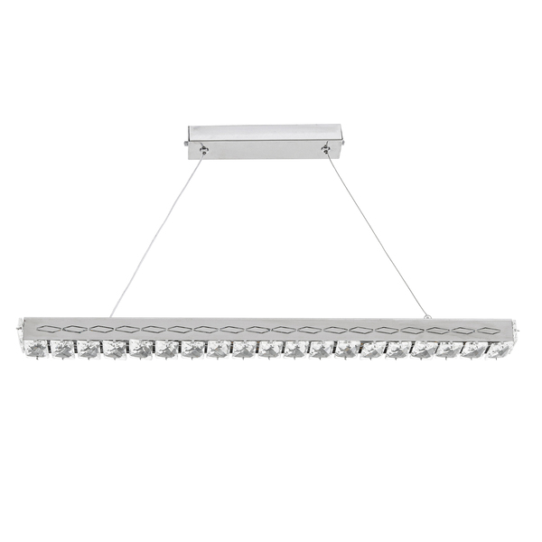 Pendente Retangular com LED Cristal Preto Casual e Decorativo LLUM Bronzearte