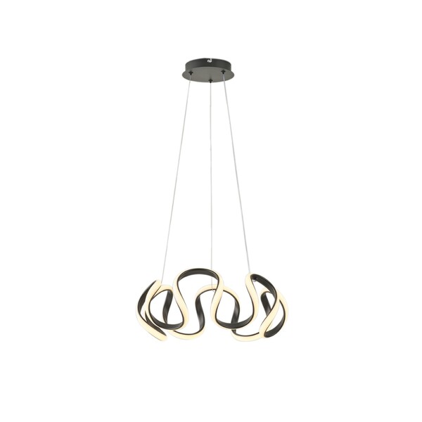 Pendente Espiral Com LED Preto Metal Horion Heavy