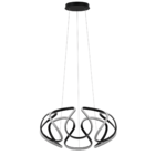 Pendente Espiral Com LED Preto Metal Horion Heavy