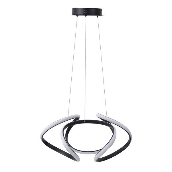 Pendente Espiral Com LED Preto Metal Horion Heavy