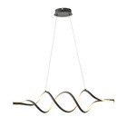 Pendente Espiral Com LED Preto Metal Horion Heavy
