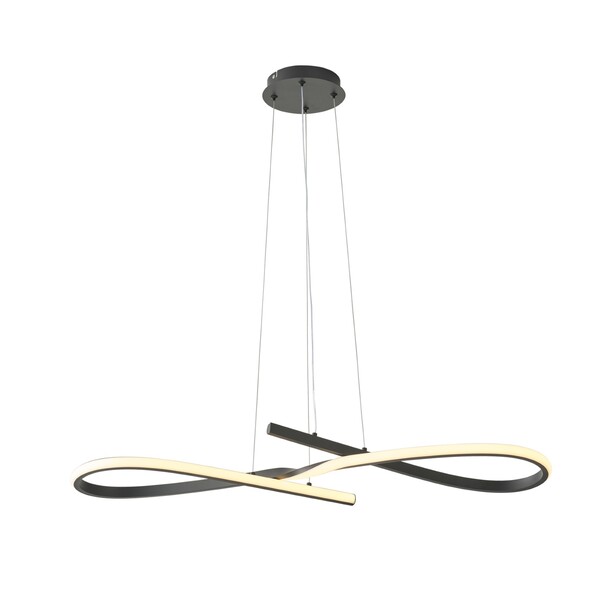 Pendente Espiral Com LED Preto Metal Horion Heavy