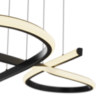 Pendente Espiral Com LED Preto Metal Horion Heavy