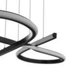 Pendente Espiral Com LED Preto Metal Horion Heavy