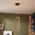 Pendente com LED Preto Oval