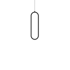 Pendente com LED Preto Oval