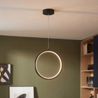 Pendente com LED Preto Redondo