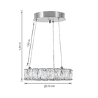 Pendente Redondo com LED Cristal Transparente Casual e Decorativo LLUM Bronzearte