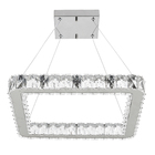 Pendente Quadrado com LED Cristal Transparente Casual e Decorativo LLUM Bronzearte