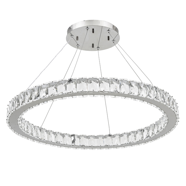 Pendente Redondo com LED Cristal Transparente Casual e Decorativo LLUM Bronzearte