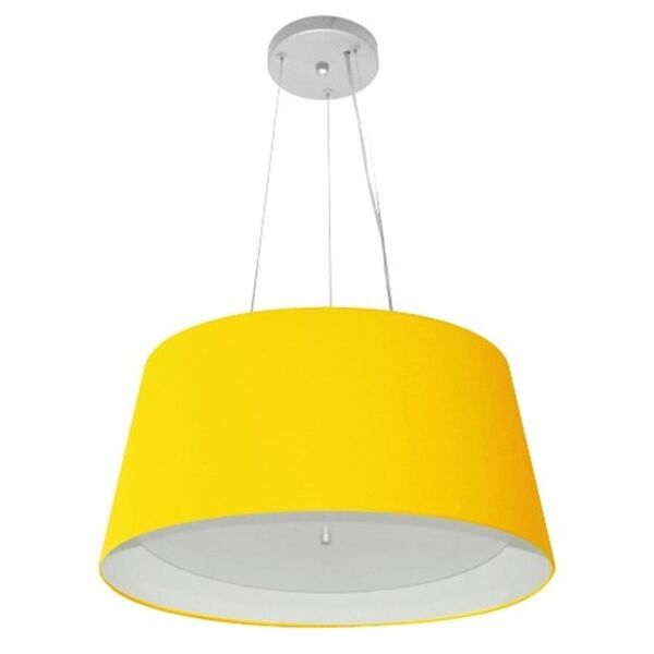 Pendente Cone Amarelo E Branco Mj-4144 Para Mesa De Jantar E
