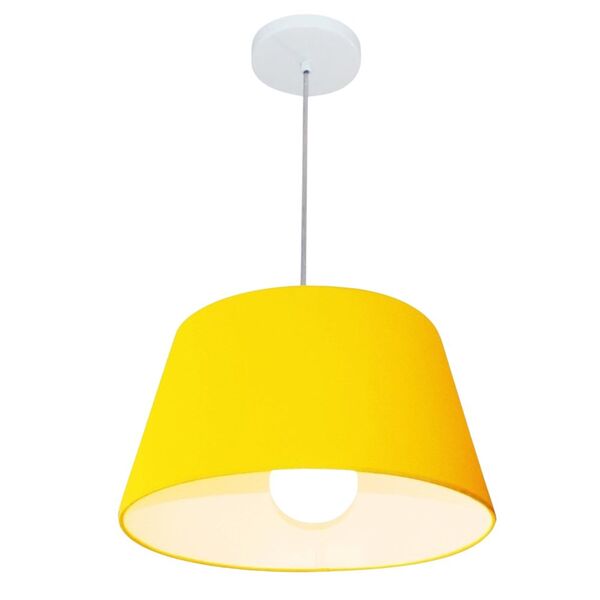 Pendente Cone Amarelo Mj-4039 Para Mesa De Jantar E Estar