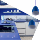 Pendente Cone Bala Sadan Aluminio Duplo Azul