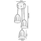 Pendente Cone Bala Sadan Aluminio Triplo Branco Com Cobre