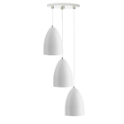 Pendente Cone Bala Sadan Aluminio Triplo Branco Com Cobre