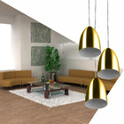 Pendente Cone Bala Sadan Aluminio Triplo Dourado