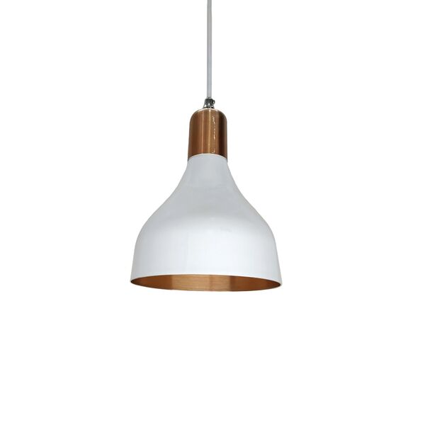 Pendente Cone Branco/cobre 15 5x19 5cm 9164