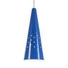 Pendente Cone Furado Luminária Lustre Alumínio Azul Royal - R