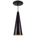 Pendente Cone Furado Luminária Lustre Alumínio Preto Fosco C/
