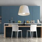 Pendente Cone Linho Bege Mj-4240 Para Mesa De Jantar E Estar