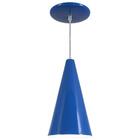 Pendente Cone Luminária Lustre Alumínio Azul Royal - Rei Da I