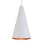 Pendente Cone Luminária Lustre Alumínio Branco Textura C/ Cob