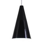 Pendente Cone Luminária Lustre Alumínio Preto Brilhante - Rei