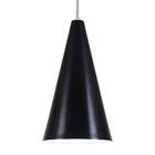 Pendente Cone Luminária Lustre Alumínio Preto Fosco - Rei Da