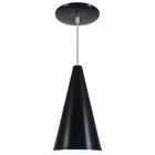 Pendente Cone Luminária Lustre Alumínio Preto Fosco - Rei Da