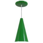 Pendente Cone Luminária Lustre Alumínio Verde - Rei Da Ilumin
