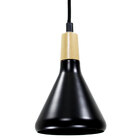 Pendente Cone Metal E Madeira Para Balcão Cozinha Americana S